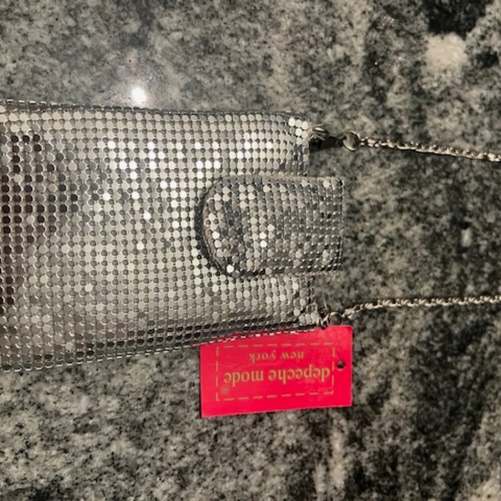 Depeche Mode‎ New York silver mesh phone bag or clutch